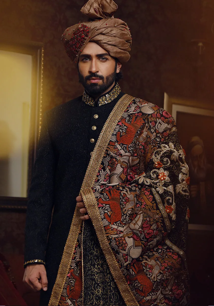 Premium Textured Caviar Sherwani