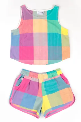 Rainbow Plaid Summer Set (L)