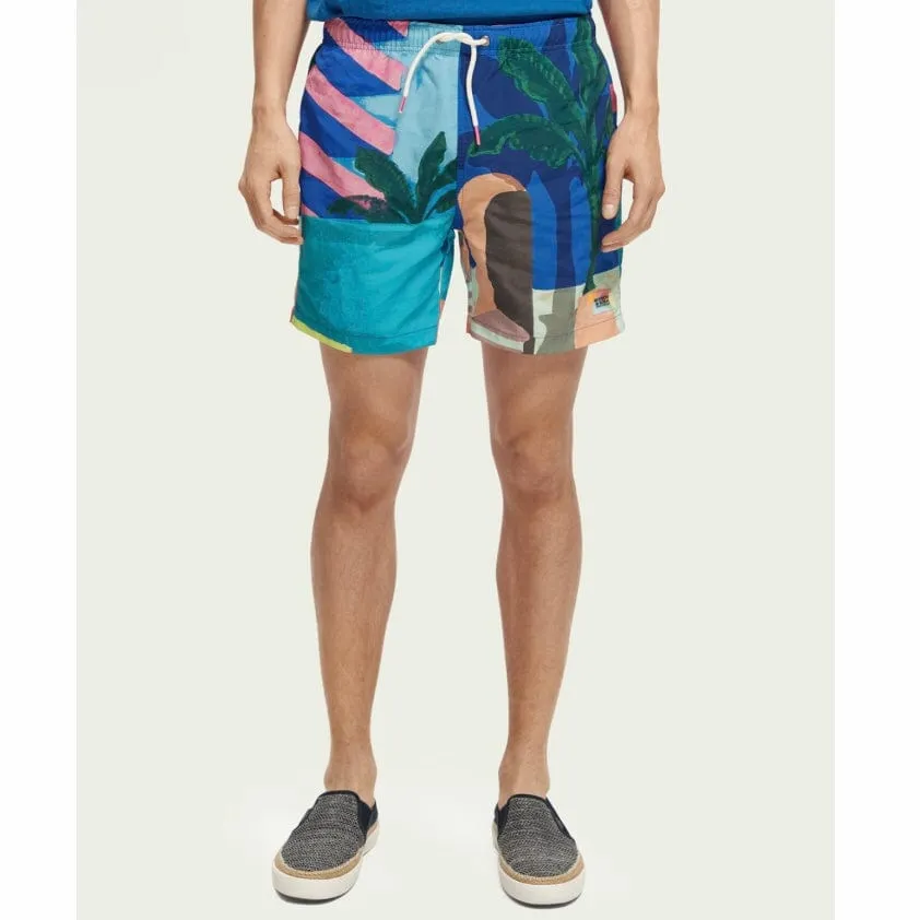 Scotch & Soda Printed Mid Length Swimshort (Aop Scene) 172424