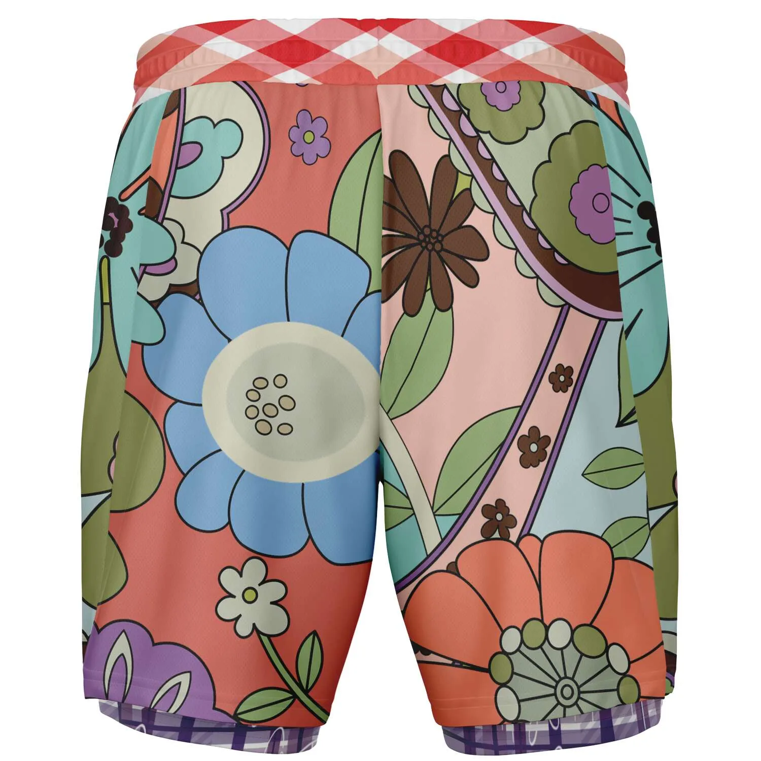 Serendipity Peach Floral Compression Activity Shorts