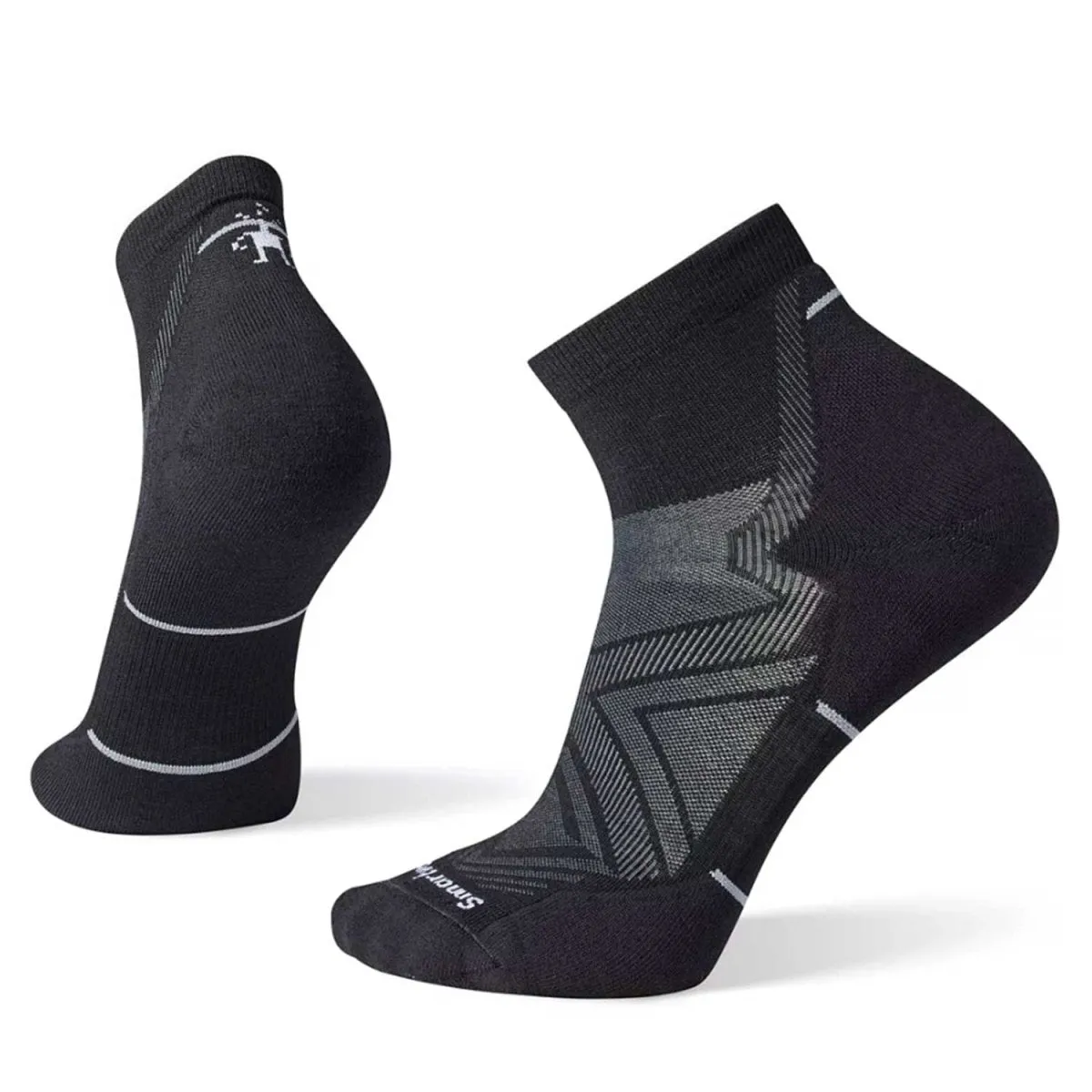 Smart Wool Run Targeted Cushion Ankle Socks Black