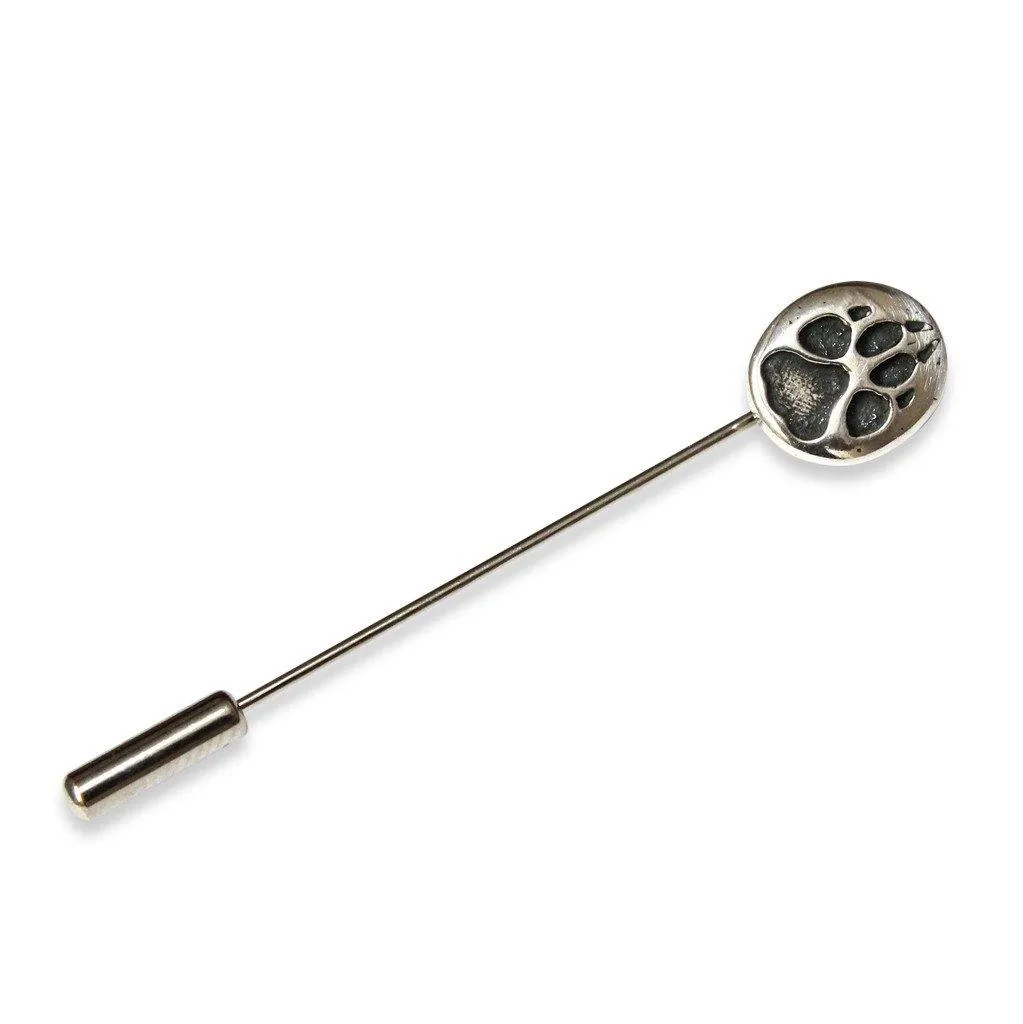 Sterling Silver Wolf Track Ascot Stickpin