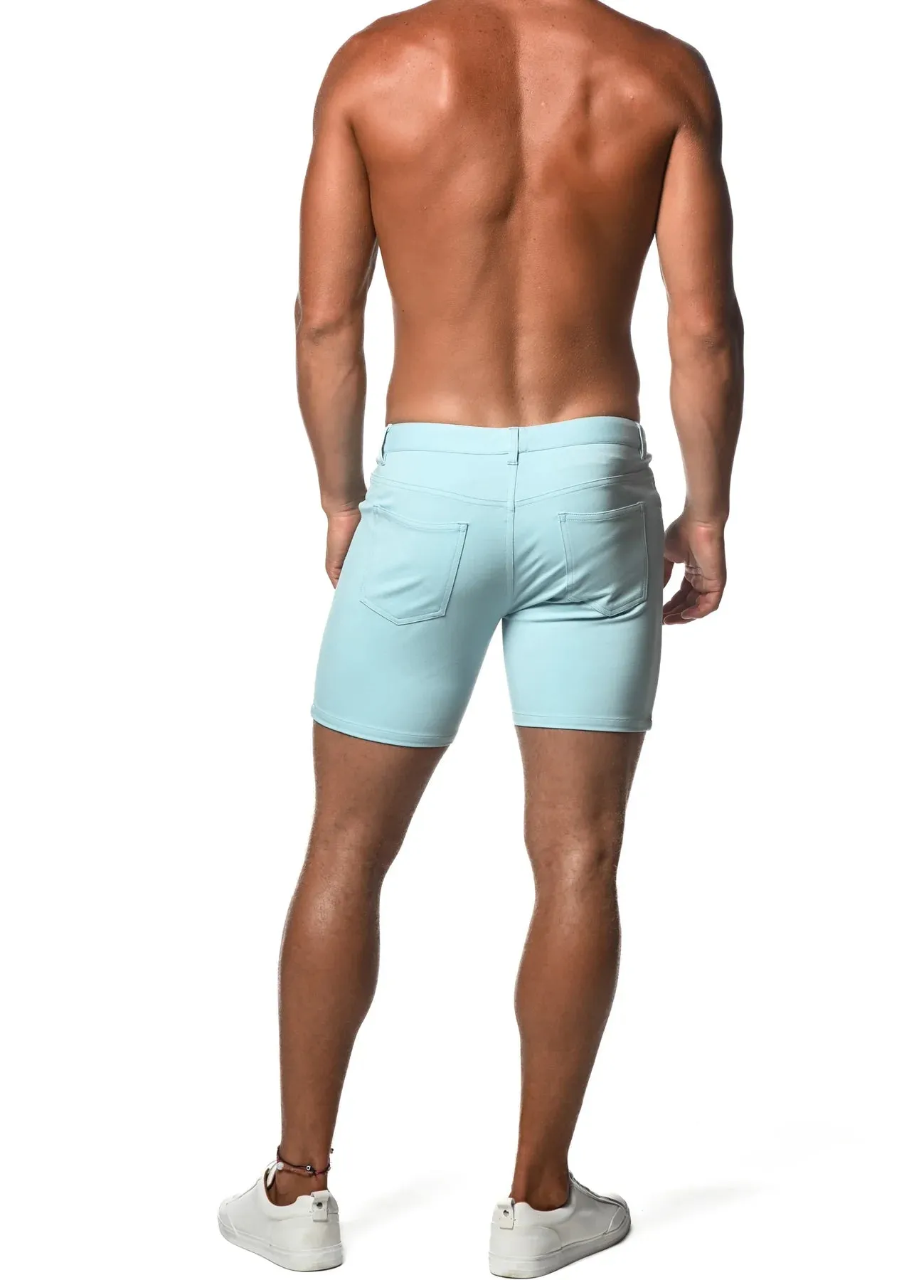 Stretch Knit Shorts (5 inseam) (Ice Blue)