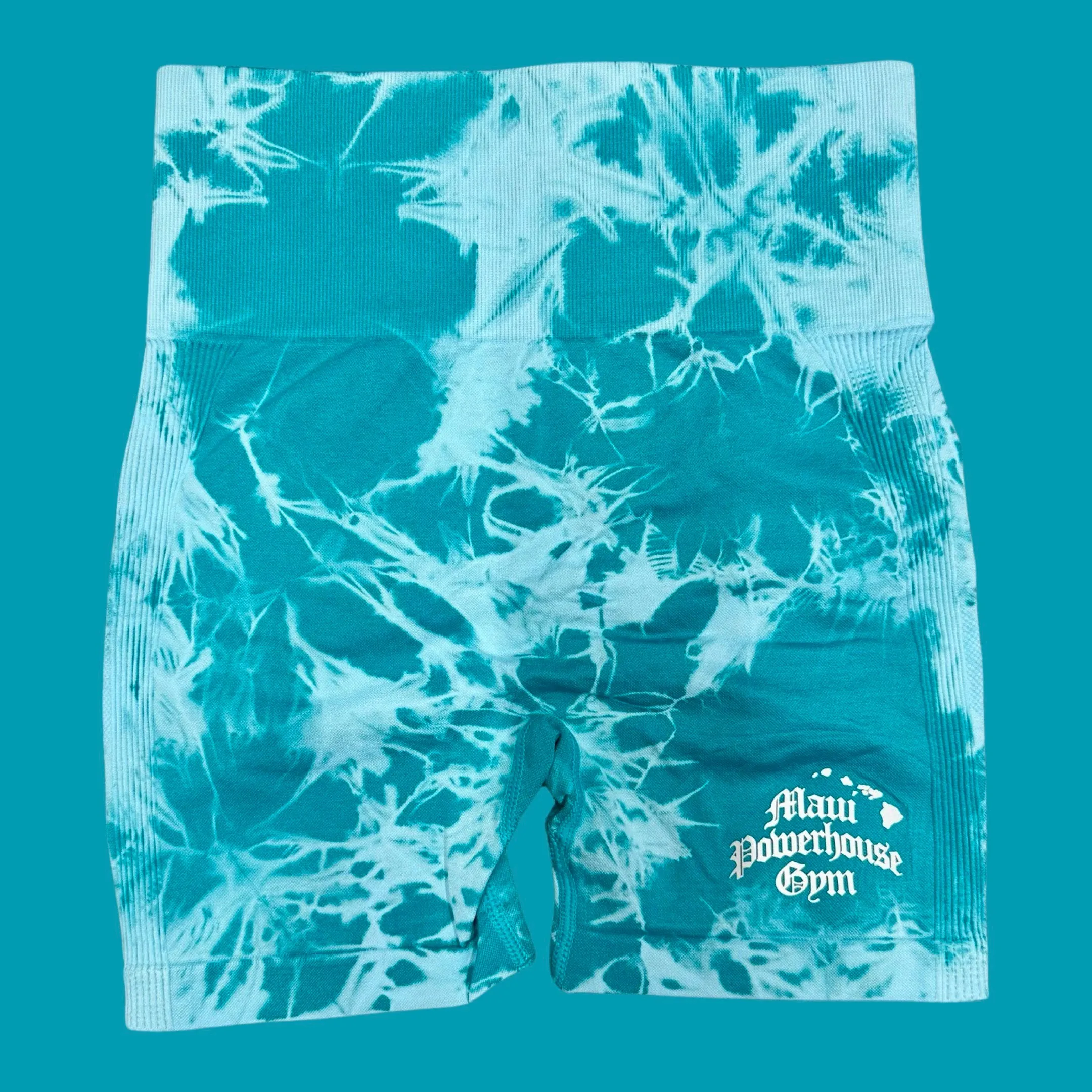 Teal Scrunch Butt Booty Shorts