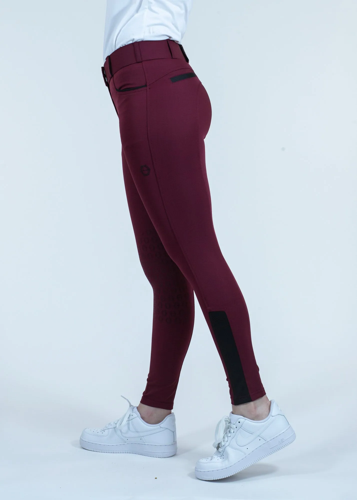 The Logan Breech Knee Patch in Cranberry