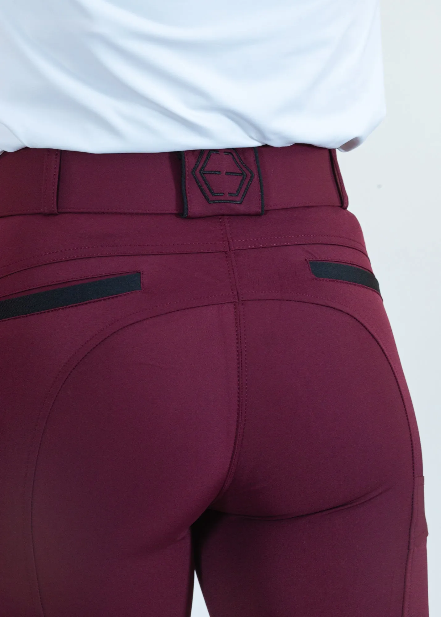 The Logan Breech Knee Patch in Cranberry