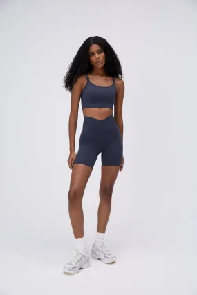 Ultimate Wrap Over Crop Shorts - Midnight Blue