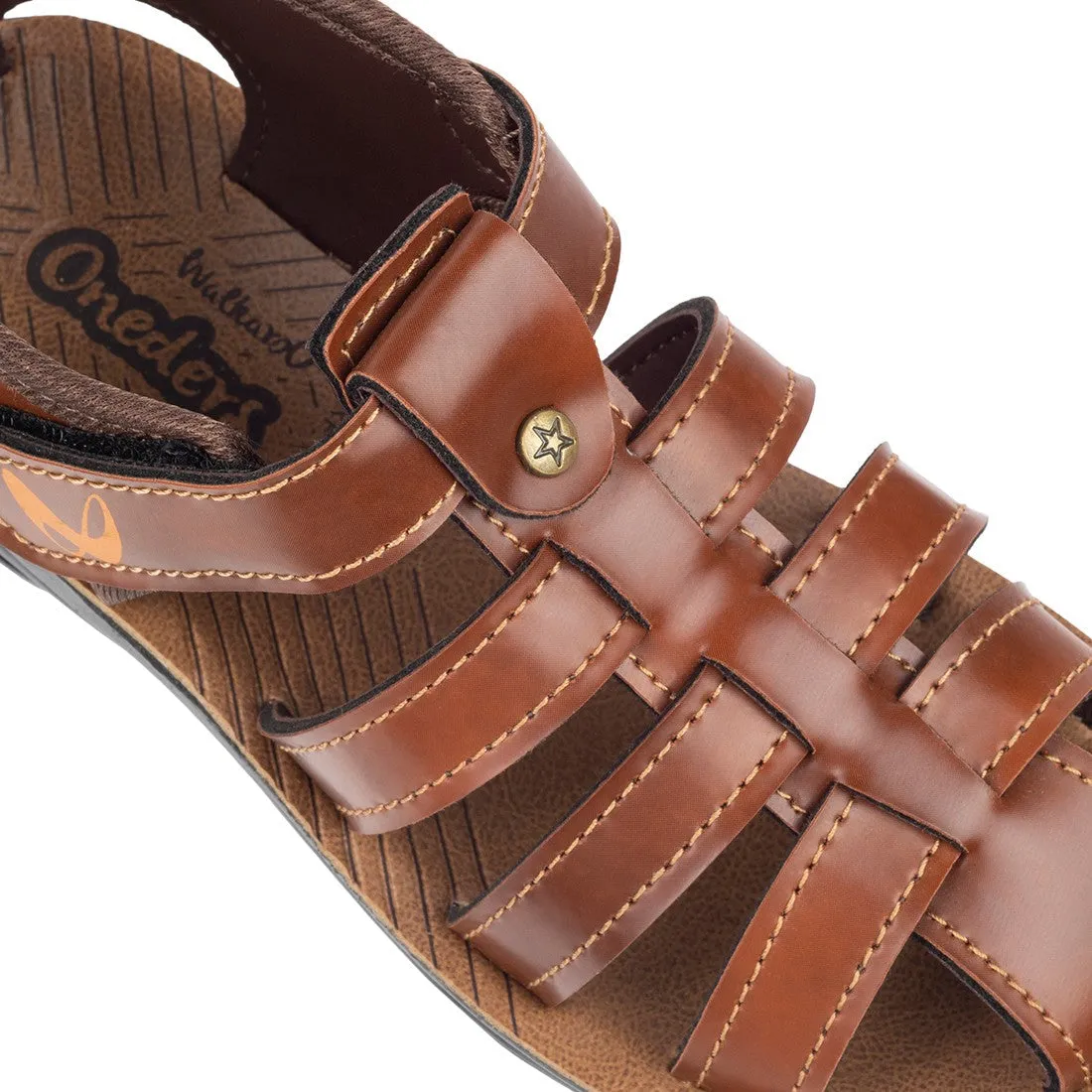 Walkaroo Kids Solid Fisherman Sandals  - WK042 Brown