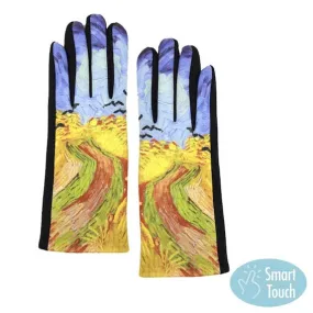 Wheatfield With Crows Vincent Van Gogh Smart Touch Gloves